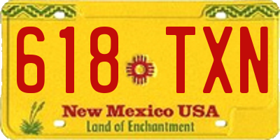NM license plate 618TXN
