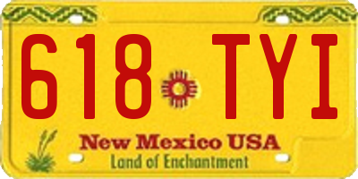 NM license plate 618TYI