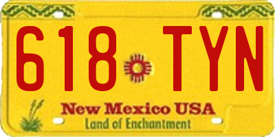 NM license plate 618TYN
