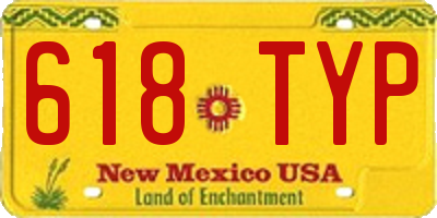 NM license plate 618TYP