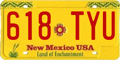 NM license plate 618TYU