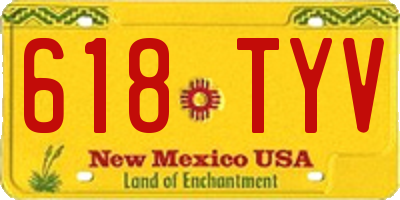 NM license plate 618TYV
