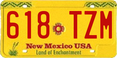 NM license plate 618TZM