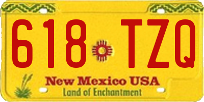 NM license plate 618TZQ