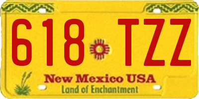 NM license plate 618TZZ