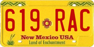 NM license plate 619RAC