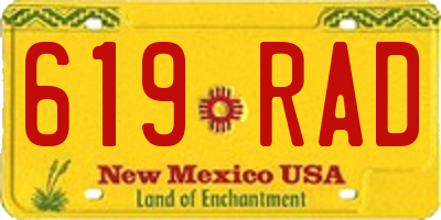 NM license plate 619RAD