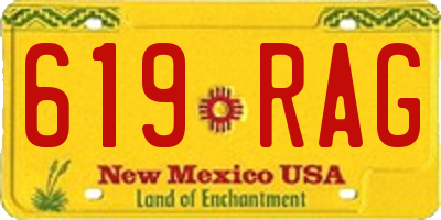 NM license plate 619RAG