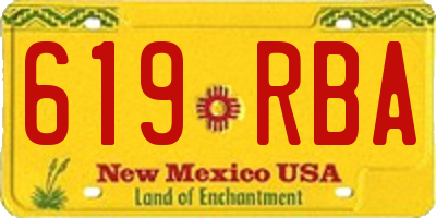 NM license plate 619RBA