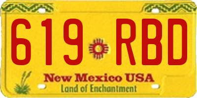 NM license plate 619RBD