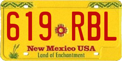 NM license plate 619RBL