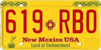 NM license plate 619RBO