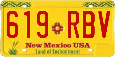 NM license plate 619RBV