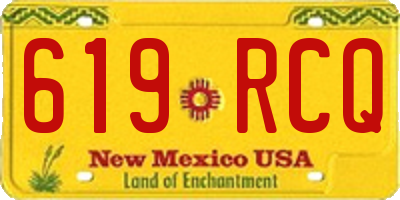 NM license plate 619RCQ