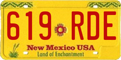NM license plate 619RDE