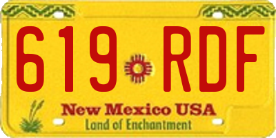 NM license plate 619RDF