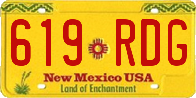 NM license plate 619RDG