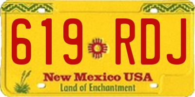 NM license plate 619RDJ