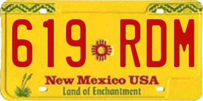 NM license plate 619RDM
