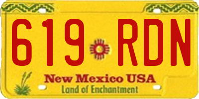 NM license plate 619RDN