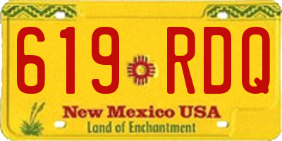 NM license plate 619RDQ