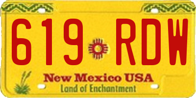 NM license plate 619RDW