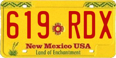 NM license plate 619RDX