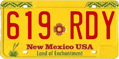 NM license plate 619RDY