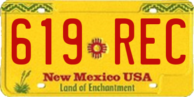 NM license plate 619REC