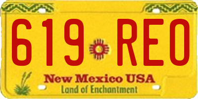 NM license plate 619REO