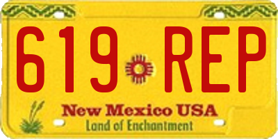 NM license plate 619REP