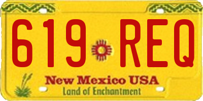 NM license plate 619REQ