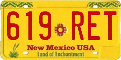 NM license plate 619RET