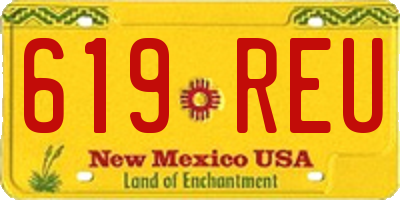 NM license plate 619REU