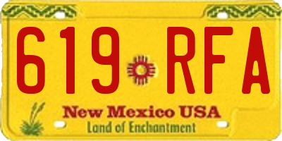 NM license plate 619RFA