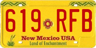 NM license plate 619RFB