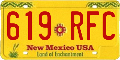 NM license plate 619RFC
