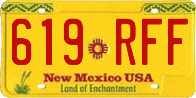 NM license plate 619RFF