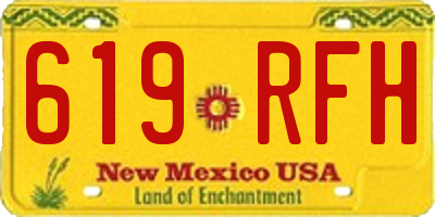 NM license plate 619RFH