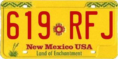 NM license plate 619RFJ