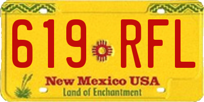 NM license plate 619RFL