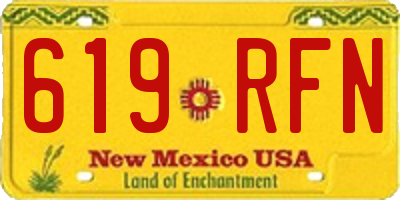 NM license plate 619RFN