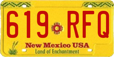 NM license plate 619RFQ