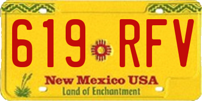 NM license plate 619RFV