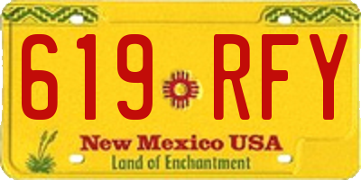 NM license plate 619RFY