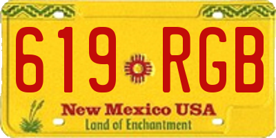 NM license plate 619RGB