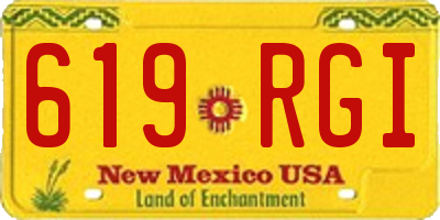 NM license plate 619RGI