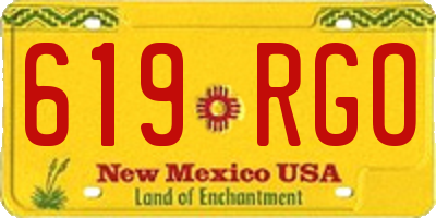 NM license plate 619RGO