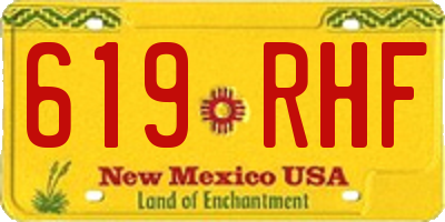 NM license plate 619RHF