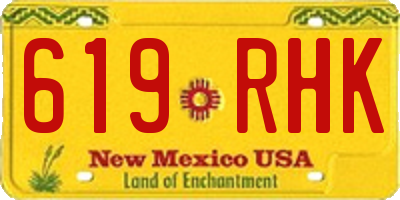 NM license plate 619RHK